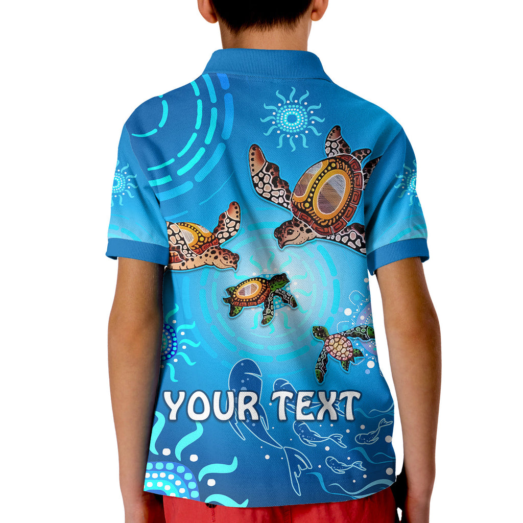 custom-personalised-australian-aboriginal-polo-shirt-kid-happy-turtle-family-version-blue