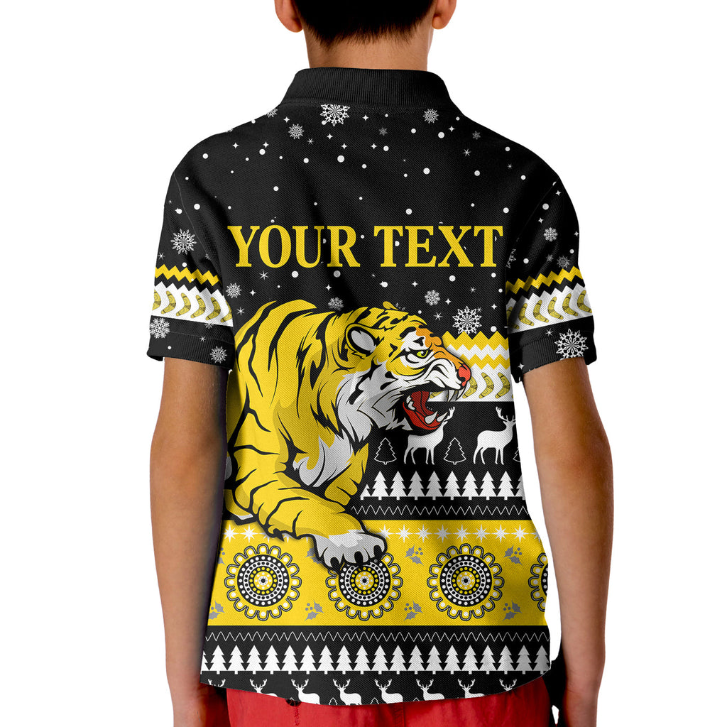 custom-personalised-tigers-christmas-polo-shirt-kid-indigenous-richmond-football