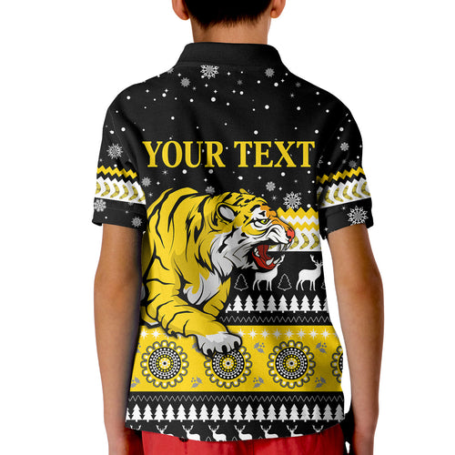 custom-personalised-tigers-christmas-polo-shirt-kid-indigenous-richmond-football