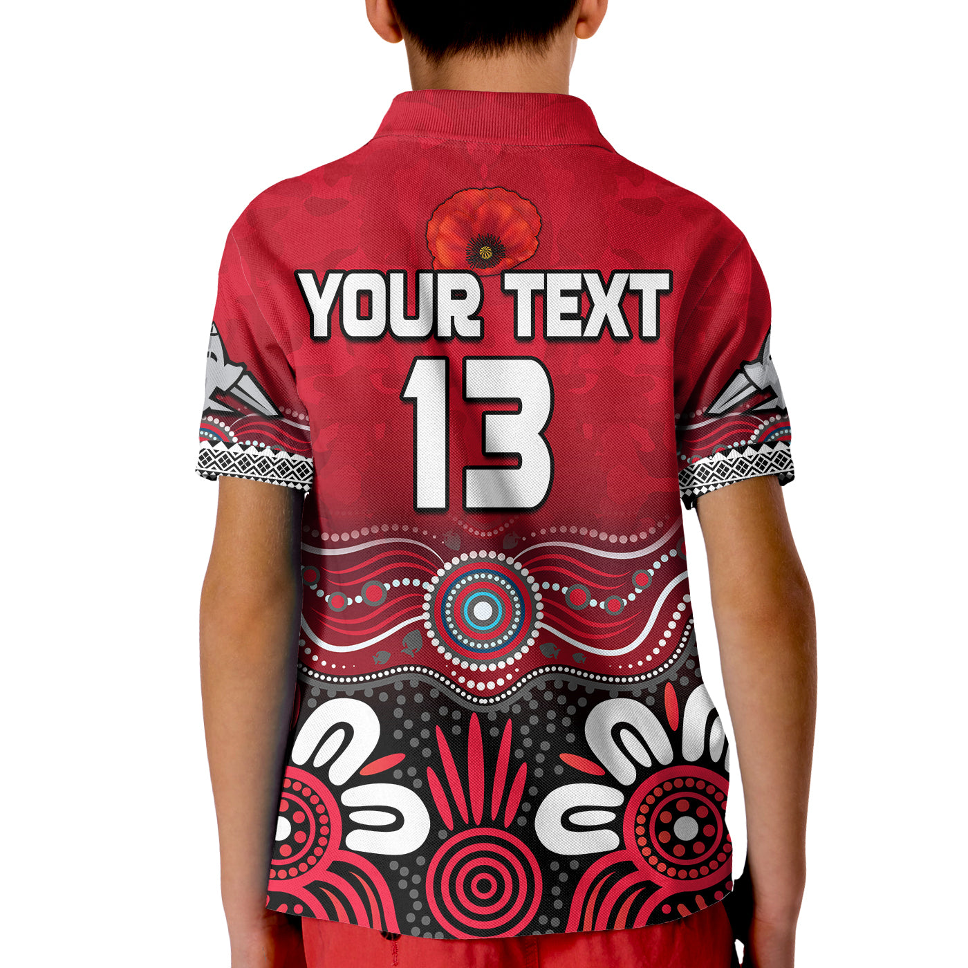 custom-text-and-number-bombers-anzac-2022-polo-shirt-kid-essendon-football-aboriginal-remember-them