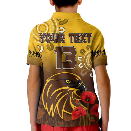 custom-text-and-number-hawks-anzac-2022-polo-shirt-kid-hawthorn-football-aboriginal-poppy