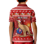custom-personalised-australia-christmas-polo-shirt-kid-aboriginal-kangaroo