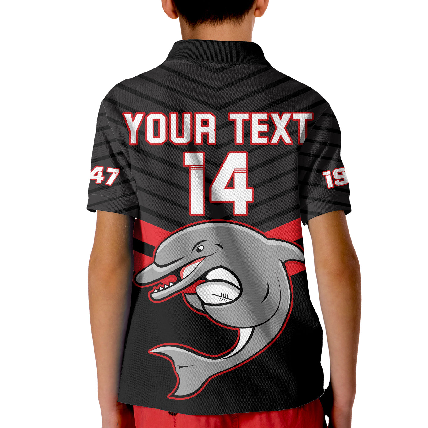 Custom Text And Number Dolphins Rugby Polo Shirt Sporty Style Ver.03 LT14