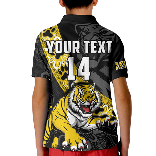 (Custom Text And Number) Richmond Football Polo Shirt KID Tigers 1885 Indigenous Basic Style LT14