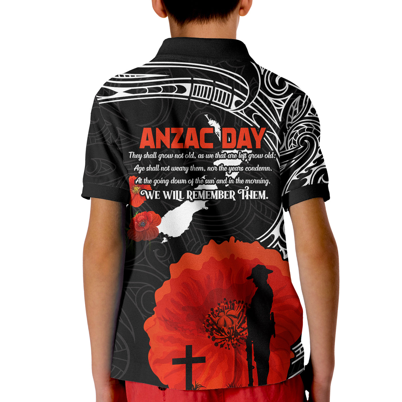 custom-personalised-new-zealand-anzac-2022-polo-shirt-maori-mix-fern-poppy