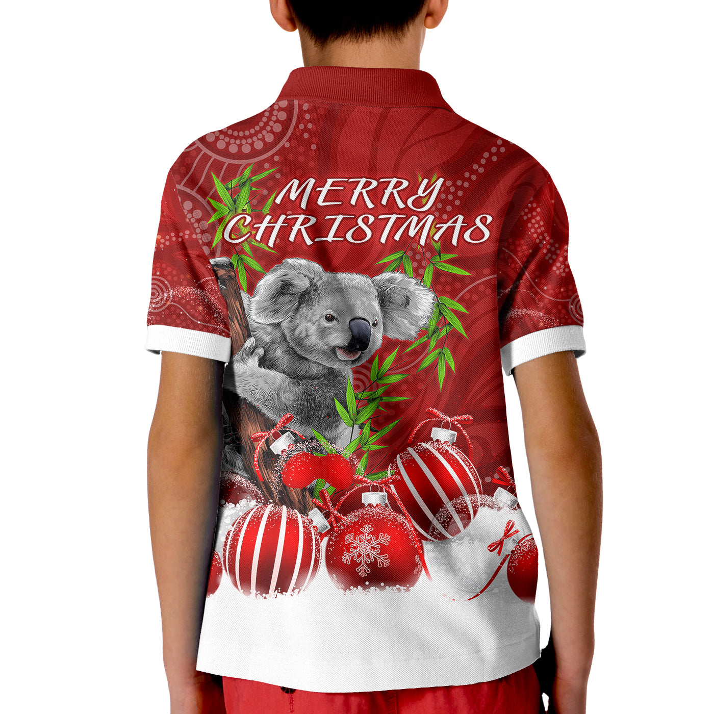 australia-koala-aboriginal-polo-shirt-kid-merry-christmas