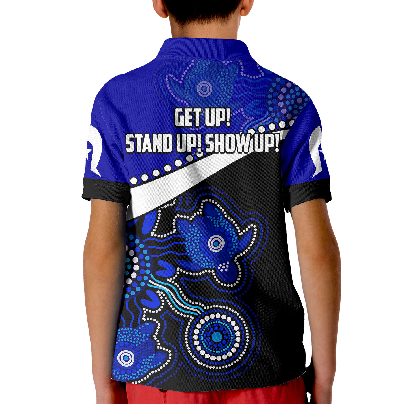 naidoc-week-2022-polo-shirt-kid-torres-strait-islander-version-blue-aboriginal-turtles