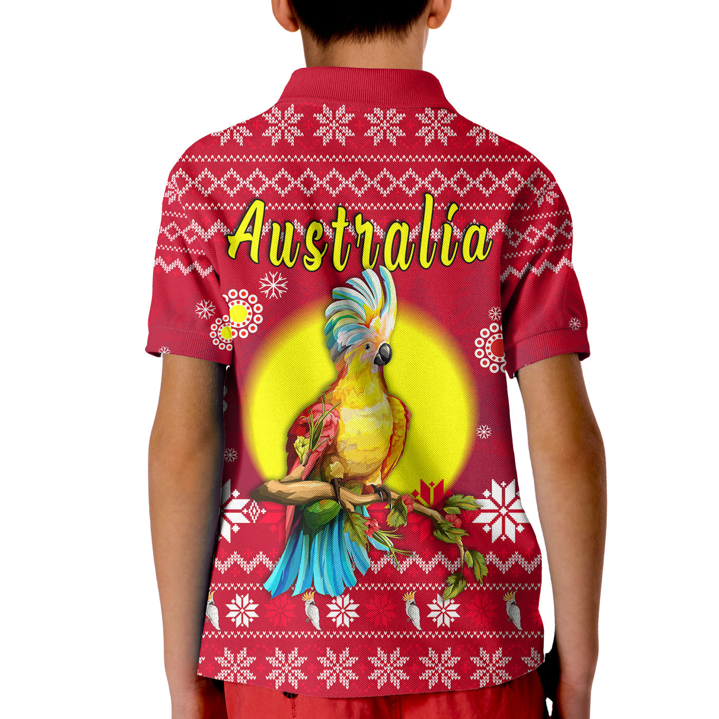 australia-christmas-polo-shirt-kid-be-loved-cockatoo