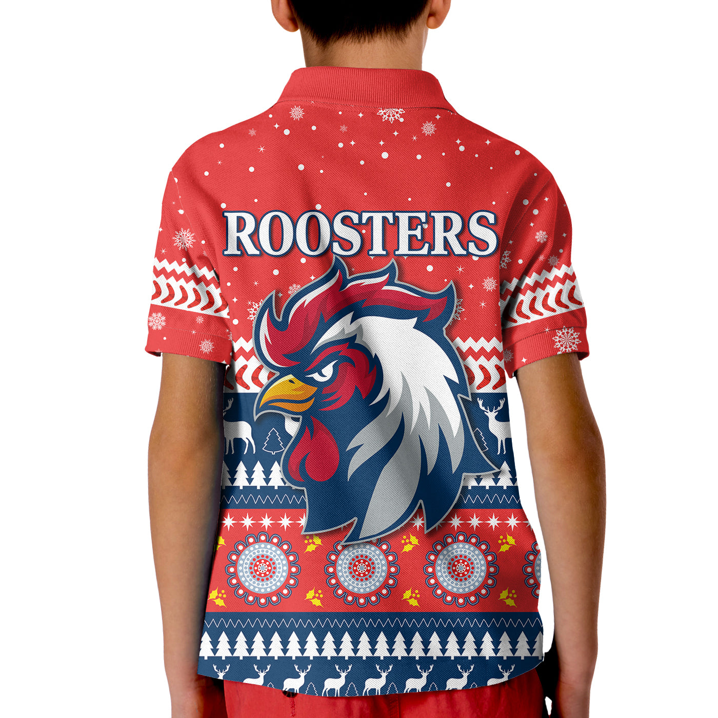 roosters-polo-shirt-kid-merry-christmas-sydney