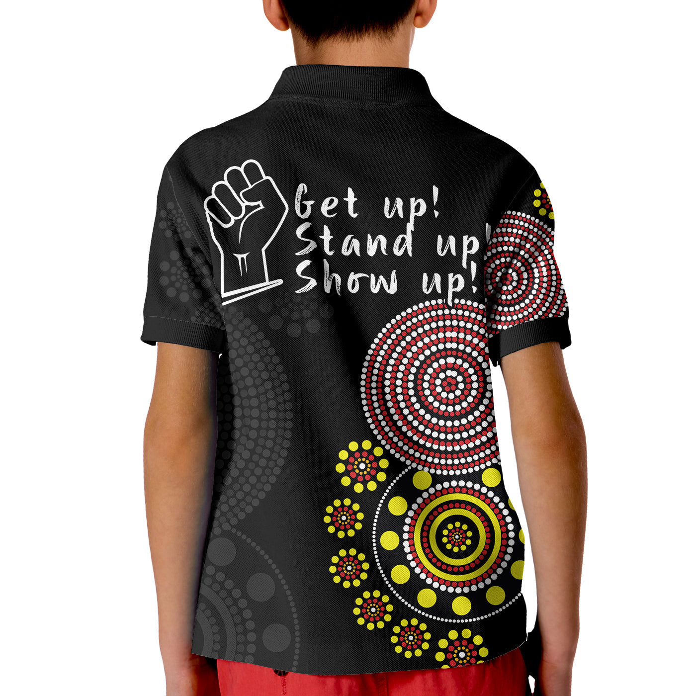 custom-personalised-naidoc-week-2022-polo-shirt-kid-version-aboriginal-dot-get-up