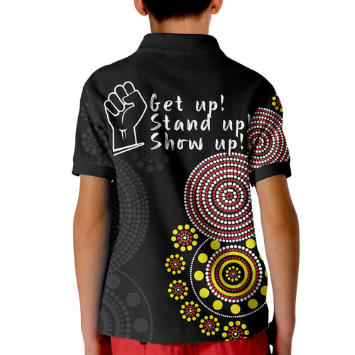 custom-personalised-naidoc-week-2022-polo-shirt-kid-version-aboriginal-dot-get-up