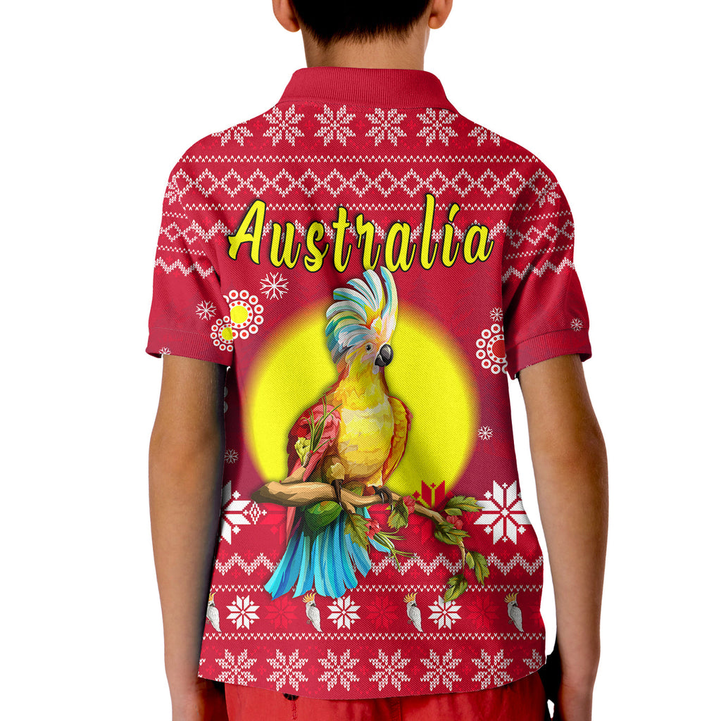 custom-personalised-australia-christmas-polo-shirt-kid-be-loved-cockatoo
