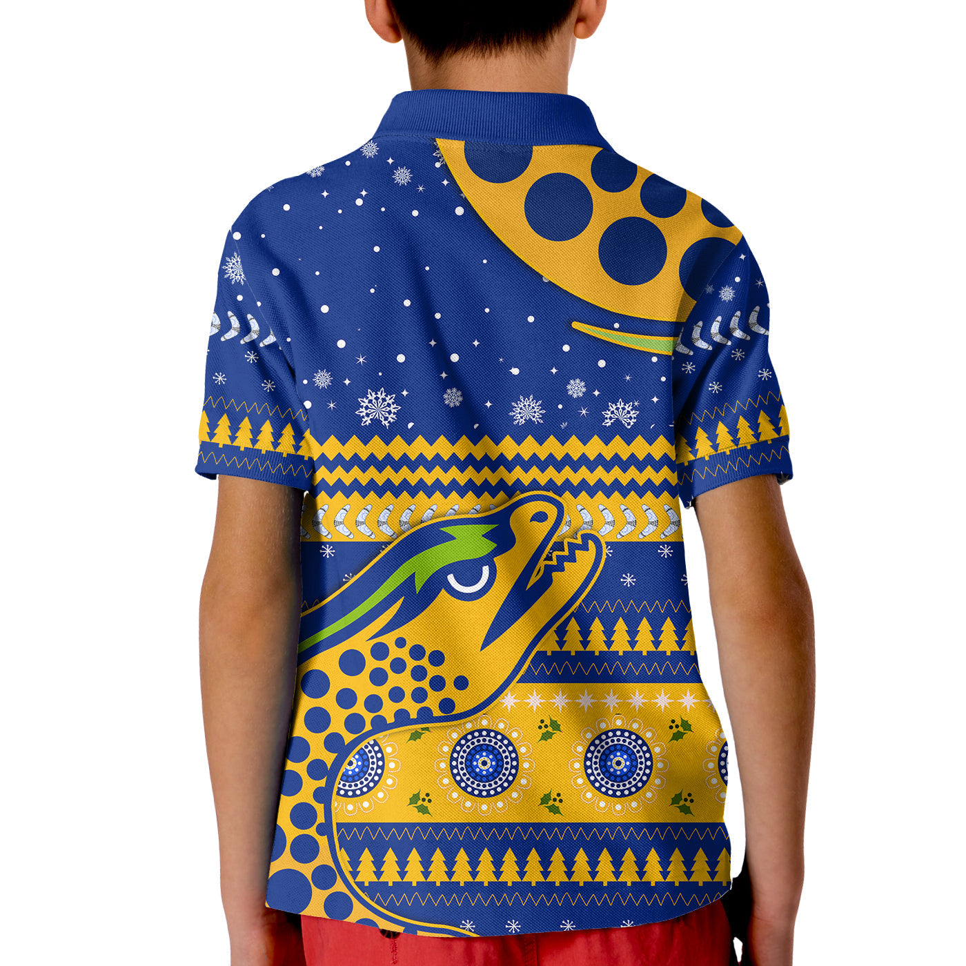 custom-personalised-eels-unique-polo-shirt-kid-merry-christmas-parramatta