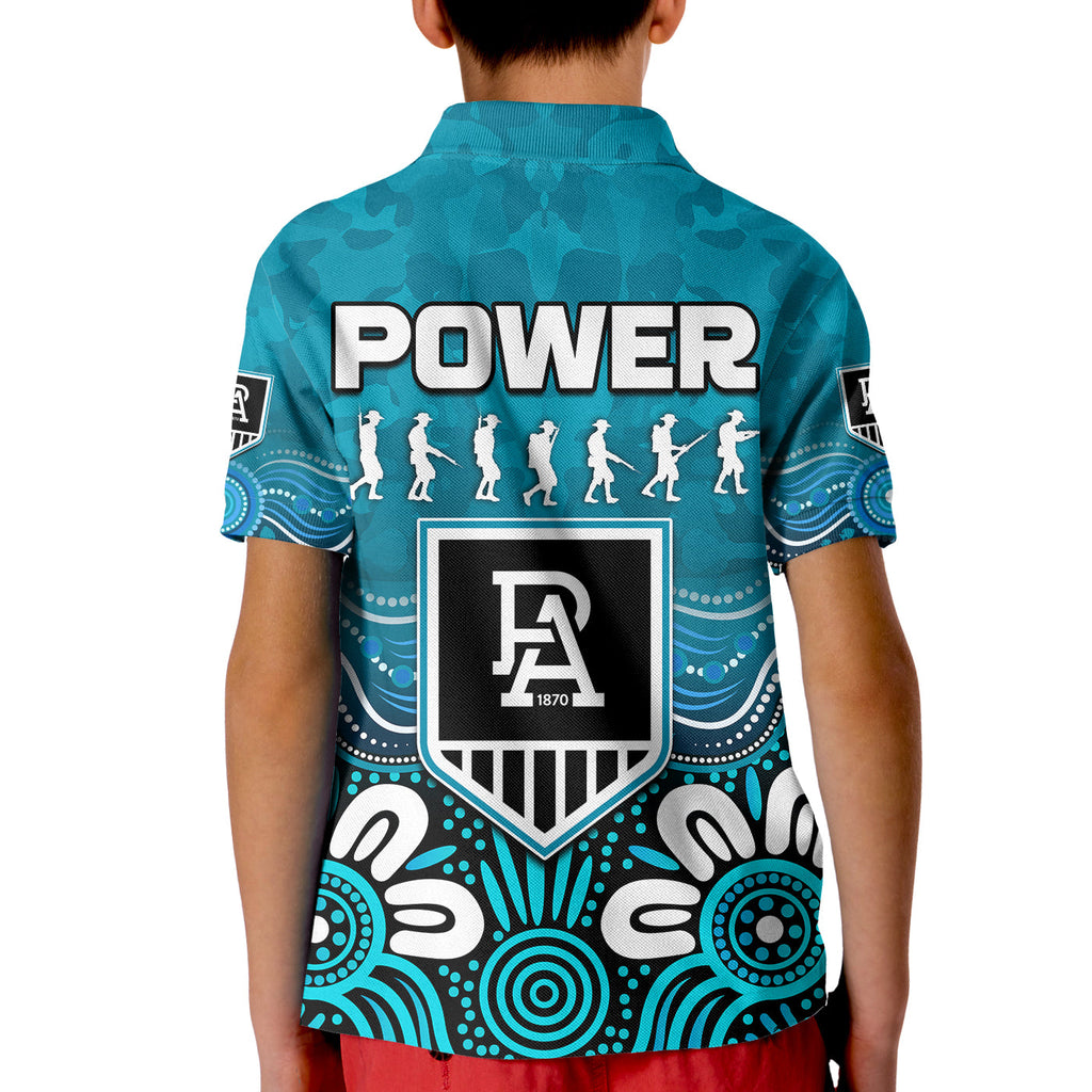 power-anzac-2022-polo-shirt-kid-port-adelaide-aboriginal-remember-them