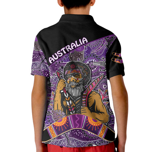 australian-boomerang-polo-shirt-kid-indigenous-australia-purple-graceful