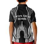 torres-strait-islands-polo-shirt-kid-the-dhari-mix-aboriginal-turtle-version-black