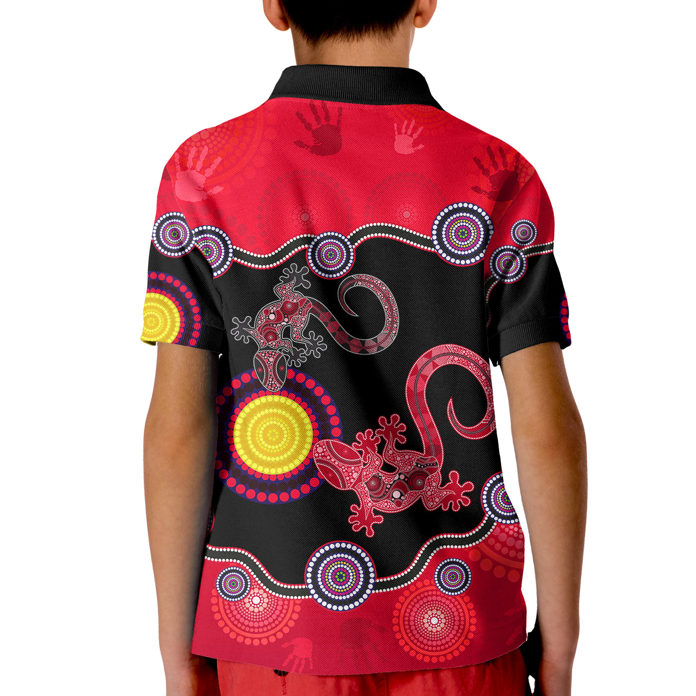 aboriginal-lizard-polo-shirt-kid-attracted-australia-version-red
