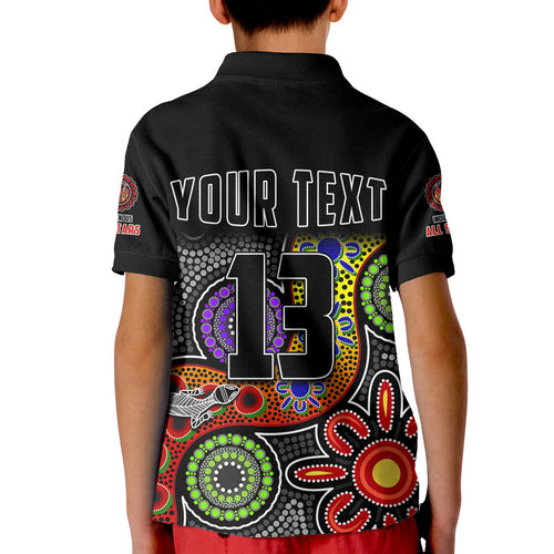 custom-text-and-number-all-stars-christmas-polo-shirt-kid-indigenous-dreamtime