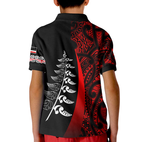 custom-personalised-waitangi-day-polo-shirt-maori-mix-fern-style-red