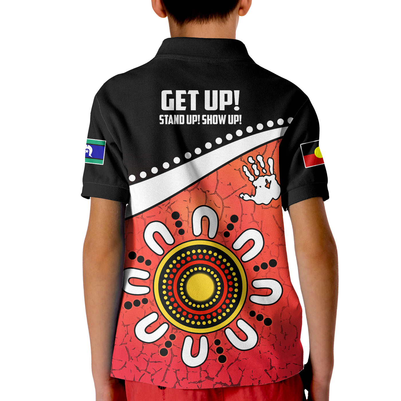 naidoc-week-2022-polo-shirt-kid-torres-strait-islander-version-red-aboriginal-the-dhari