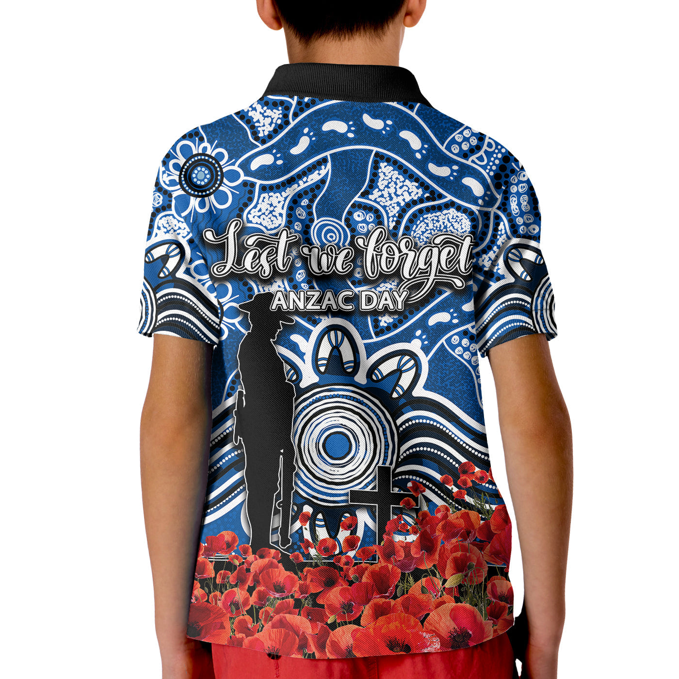 canterbury-bankstown-bulldogs-polo-shirt-kid-anzac-day-poppy-flowers-with-aboriginal