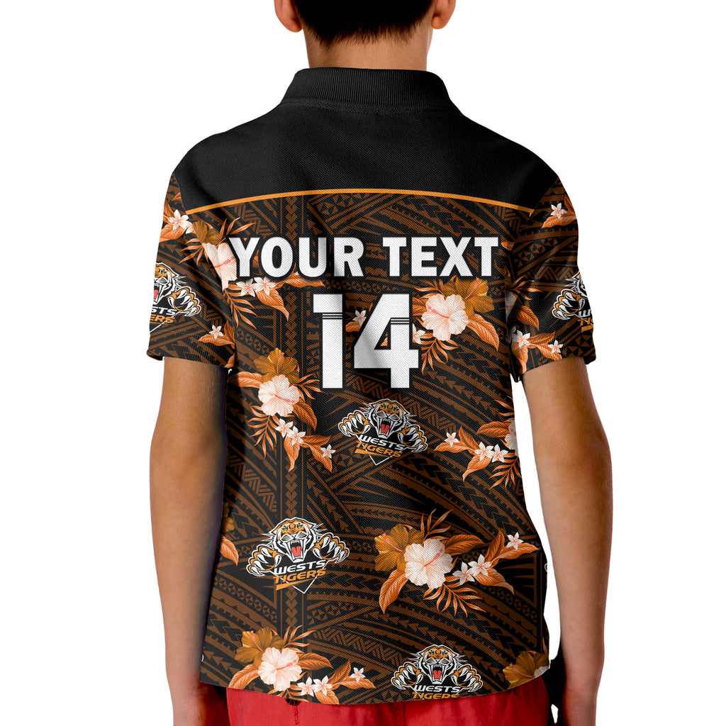 (Custom Text And Number) Wests Tigers Rugby Polo Shirt Polynesian Tribal Mix Tropical Hawaiian Style LT14
