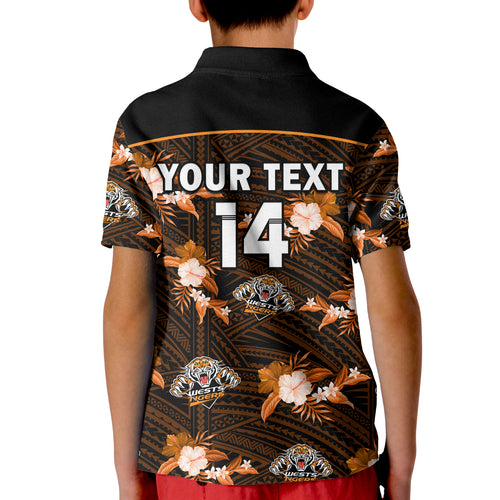 (Custom Text And Number) Wests Tigers Rugby Polo Shirt Polynesian Tribal Mix Tropical Hawaiian Style LT14