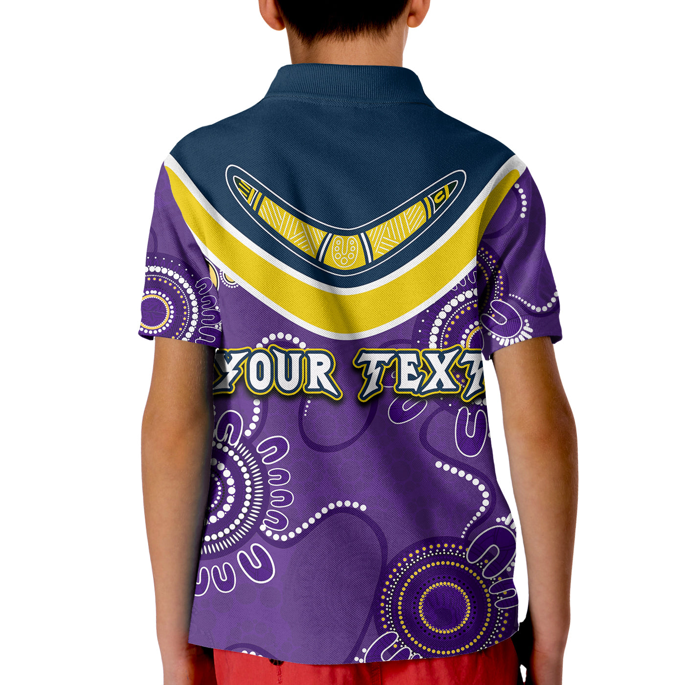 (Custom Personalised) Go Storm Rugby Aboriginal Boomerang Polo Shirt Jersey  LT6