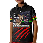 Panthers Rugby Polo Shirt KID Premiers 2022 Black Vibe