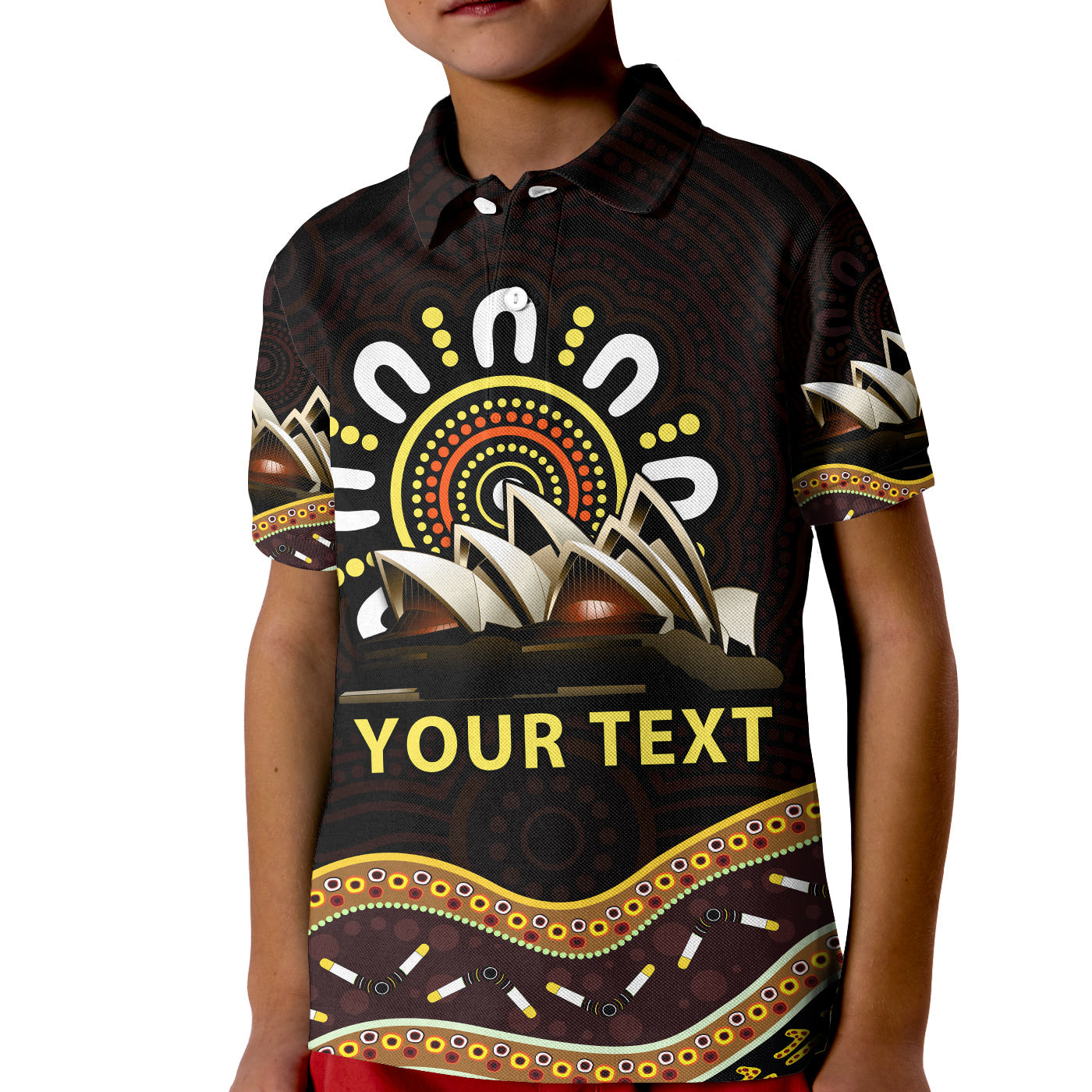 custom-personalised-sydney-australia-polo-shirt-kid-aboriginal-art-sydney-opera-house