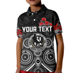 custom-personalised-magpies-anzac-2022-polo-shirt-kid-collingwood-football-aboriginal-poppy-flowers