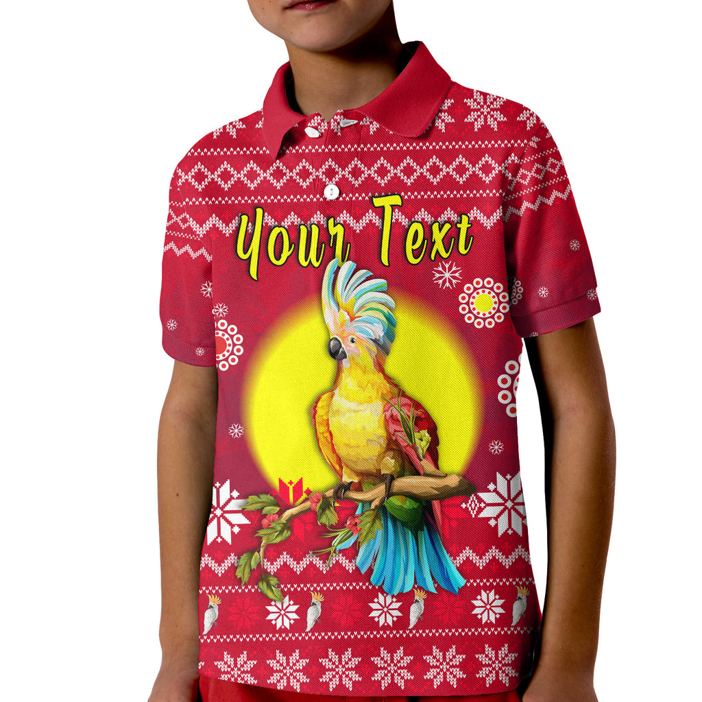 custom-personalised-australia-christmas-polo-shirt-kid-be-loved-cockatoo