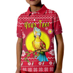 custom-personalised-australia-christmas-polo-shirt-kid-be-loved-cockatoo