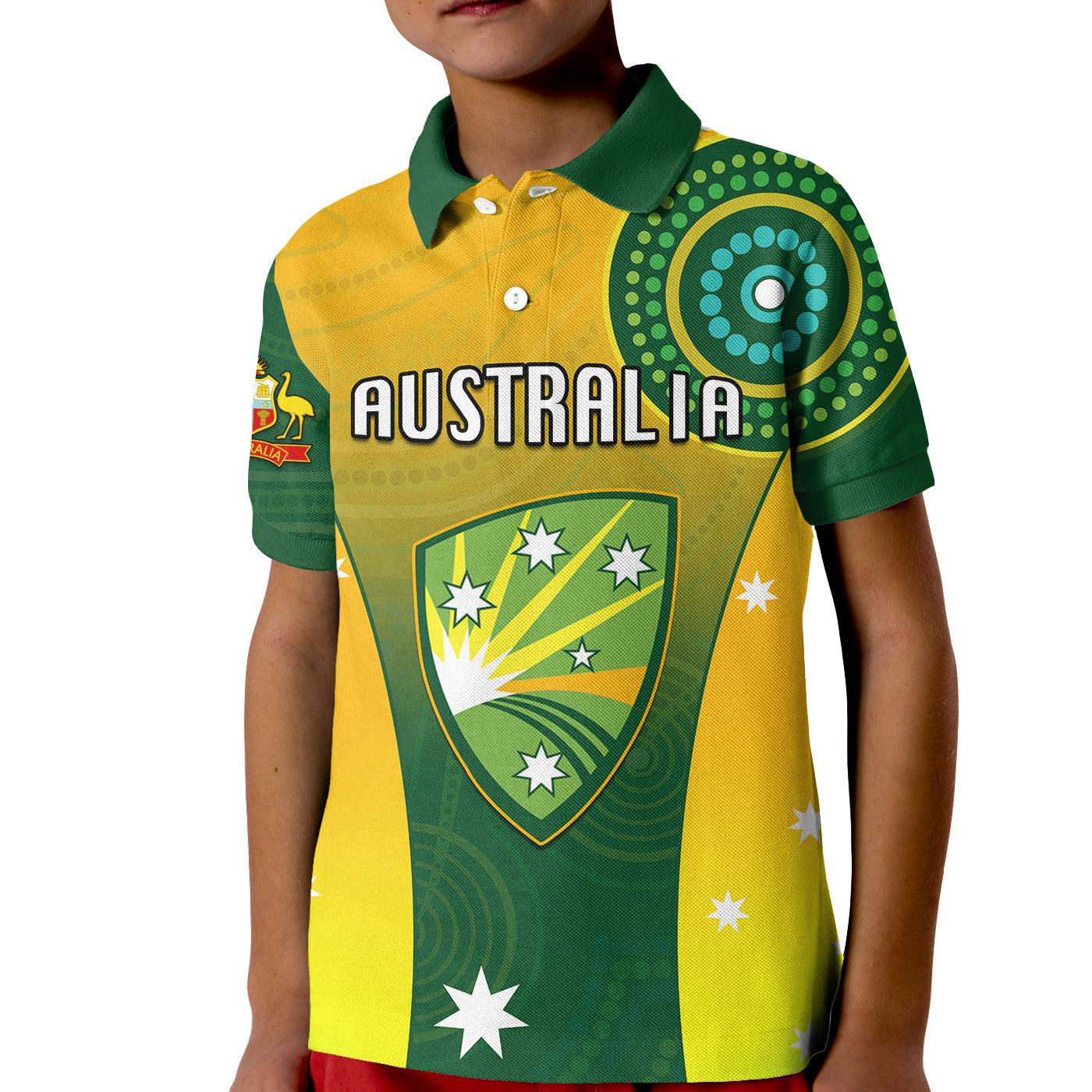 cricket-australia-polo-shirt-kid-unique-aboriginal