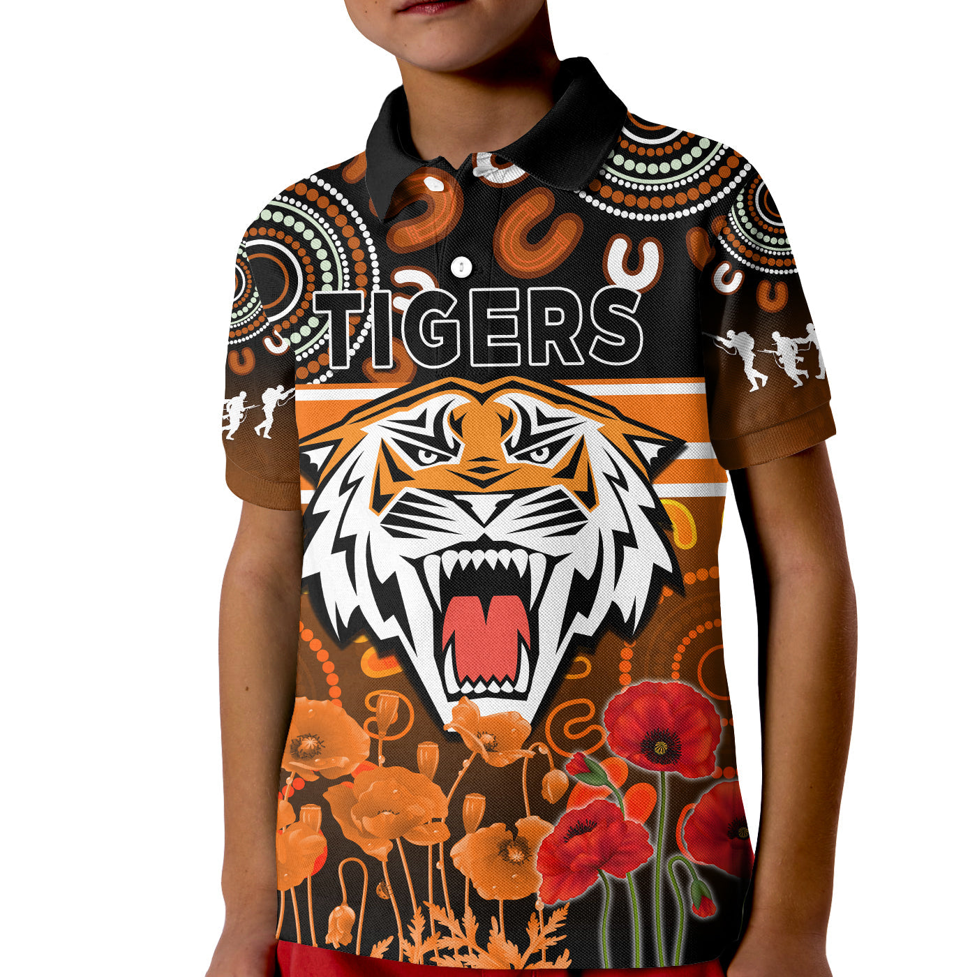 custom-text-and-number-wests-tigers-anzac-2022-polo-shirt-aboriginal-lest-we-forget