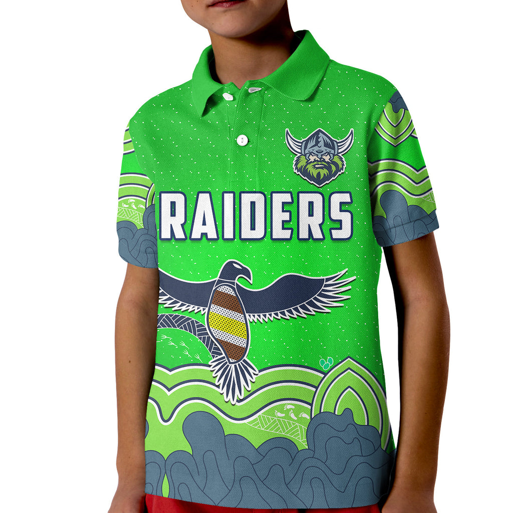 custom-personalised-raiders-indigenous-polo-shirt-kid-canberra-the-milk-custom-text-and-number