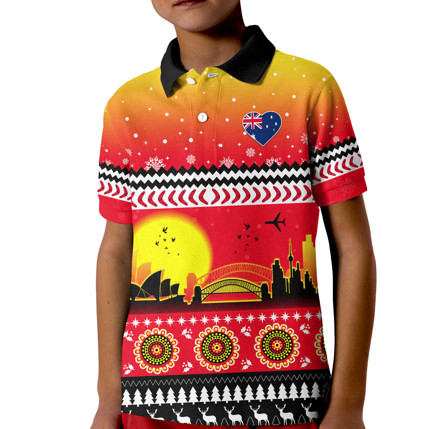 custom-personalised-australia-christmas-polo-shirt-kid-proud-sydney-opera-house