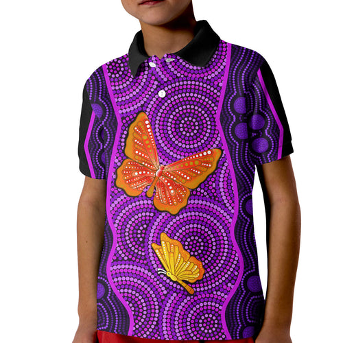 aboriginal-dot-polo-shirt-kid-butterfly-natural-beauty
