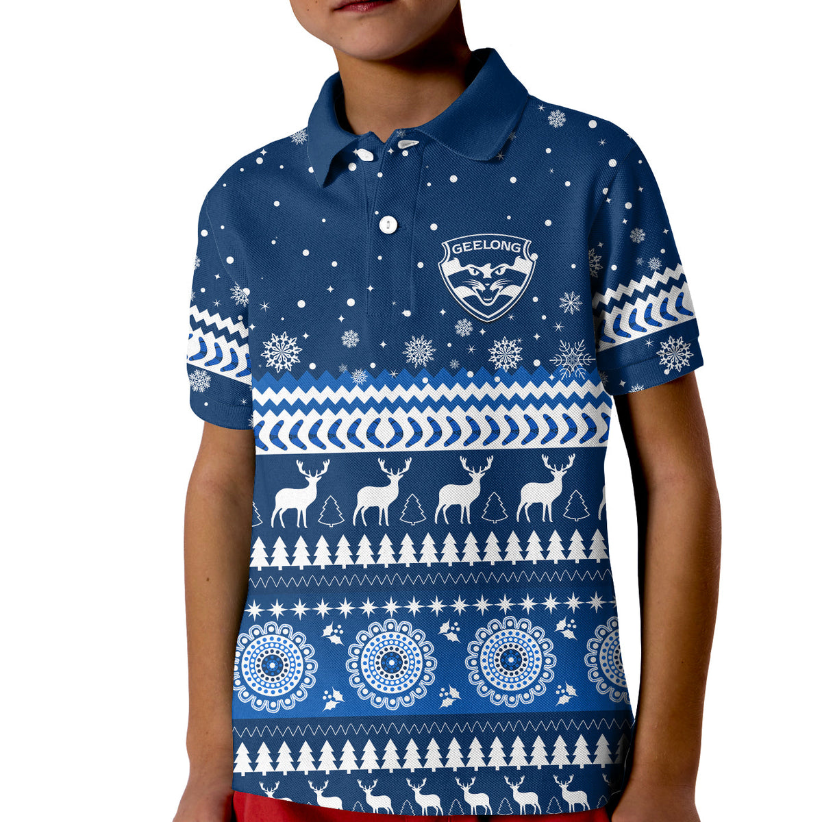 cats-christmas-polo-shirt-kid-indigenous-geelong-football