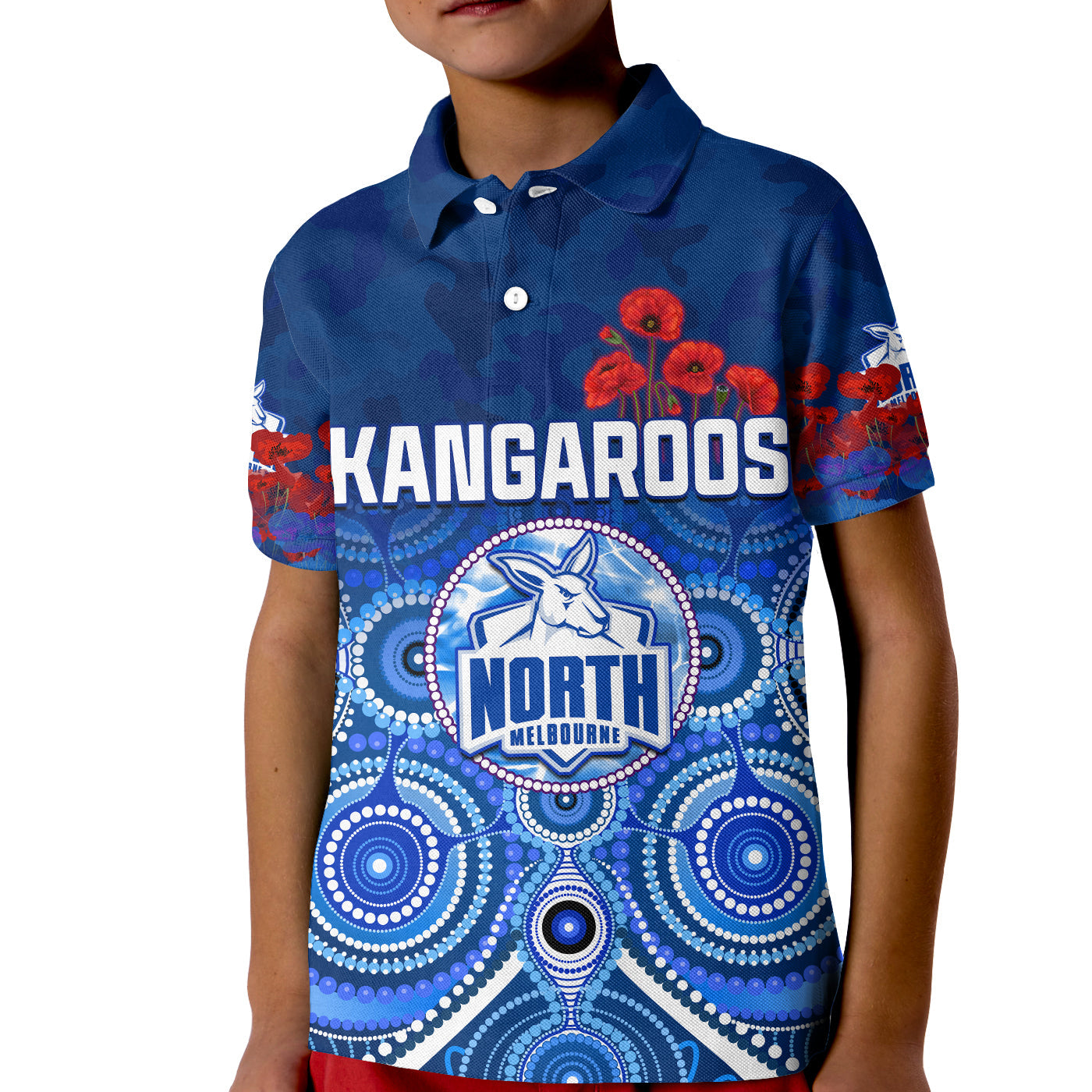 kangaroos-anzac-2022-polo-shirt-north-melbourne-football-aboriginal-poppy-flowers