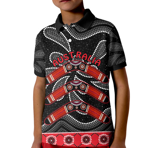 aboriginal-boomerang-polo-shirt-kid-kangaroo-australia