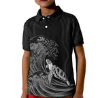 torres-strait-islands-polo-shirt-kid-the-dhari-mix-aboriginal-turtle-version-black