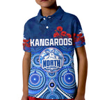 kangaroos-anzac-2022-polo-shirt-kid-north-melbourne-football-aboriginal-poppy-flowers