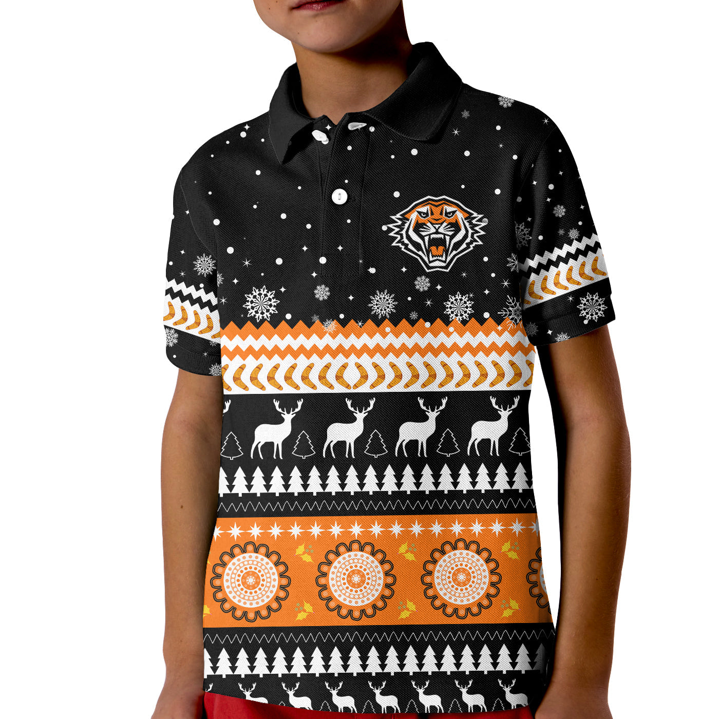 custom-personalised-wests-tigers-polo-shirt-kid-merry-christmas-energy
