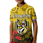 custom-text-and-number-richmond-anzac-2022-polo-shirt-kid-tigers-aboriginal-poppy