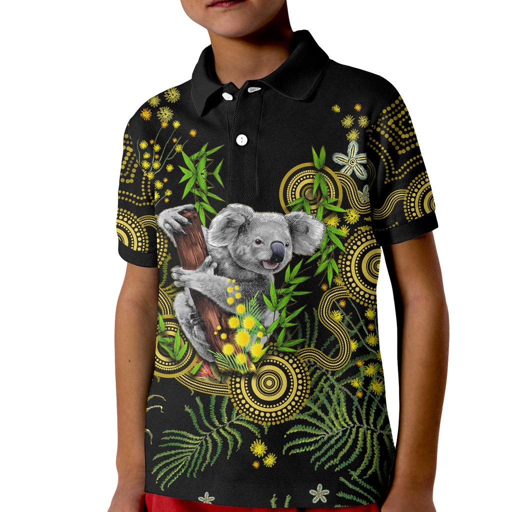 golden-wattle-polo-shirt-kid-australia-acacia-pycnantha-mix-aboriginal