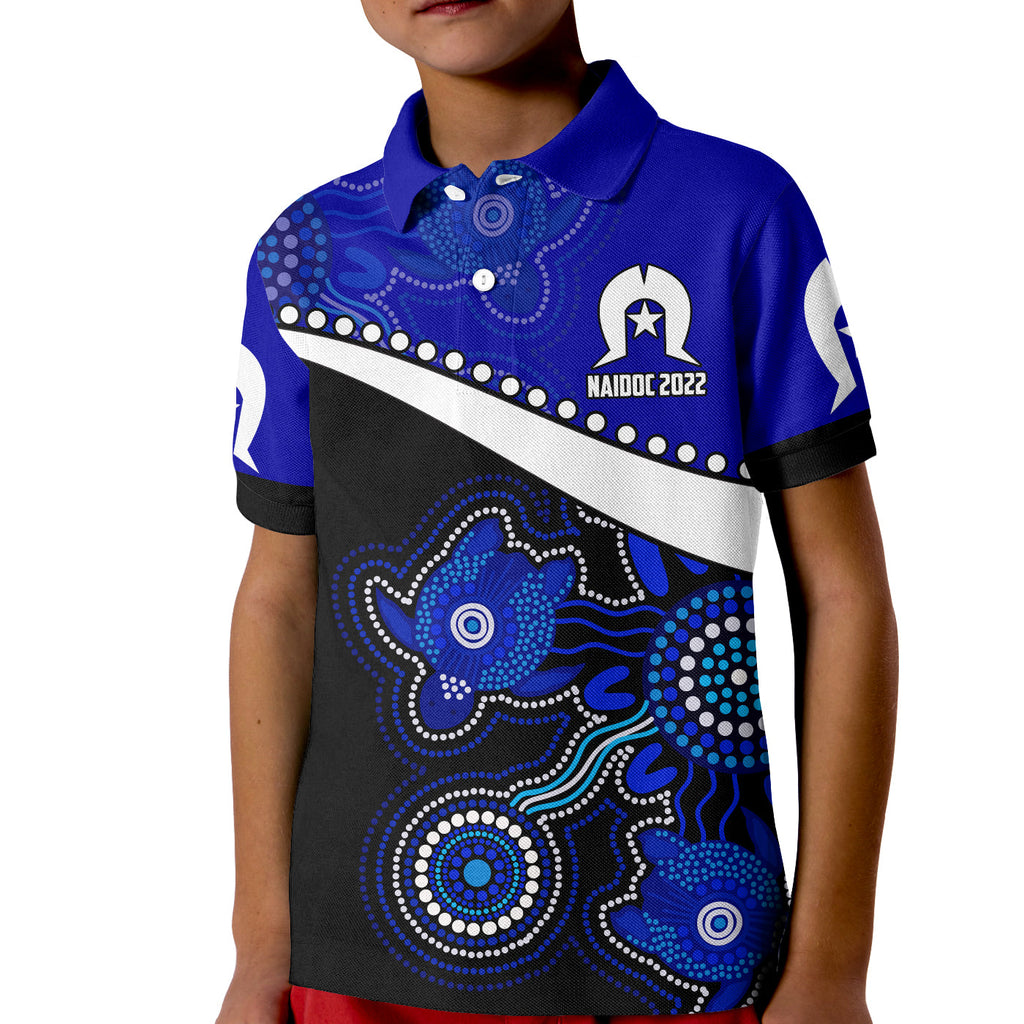 naidoc-week-2022-polo-shirt-kid-torres-strait-islander-version-blue-aboriginal-turtles