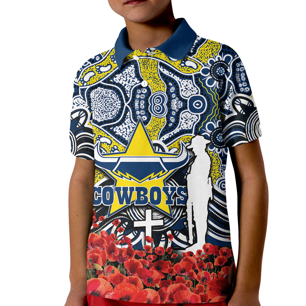 cowboys-polo-shirt-kid-anzac-day-poppy-flowers-with-aboriginal