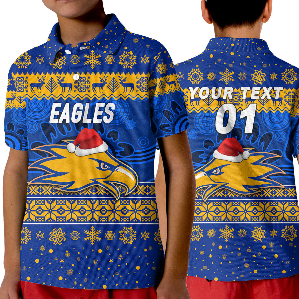 custom-personalised-west-coast-eagles-polo-shirt-kid-christmas-simple-style-blue