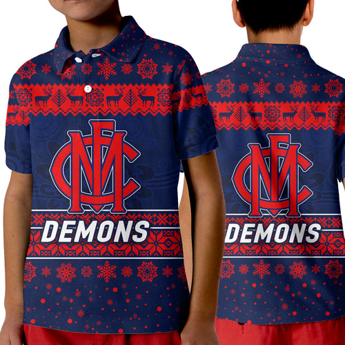 melbourne-demons-polo-shirt-kid-christmas-simple-style